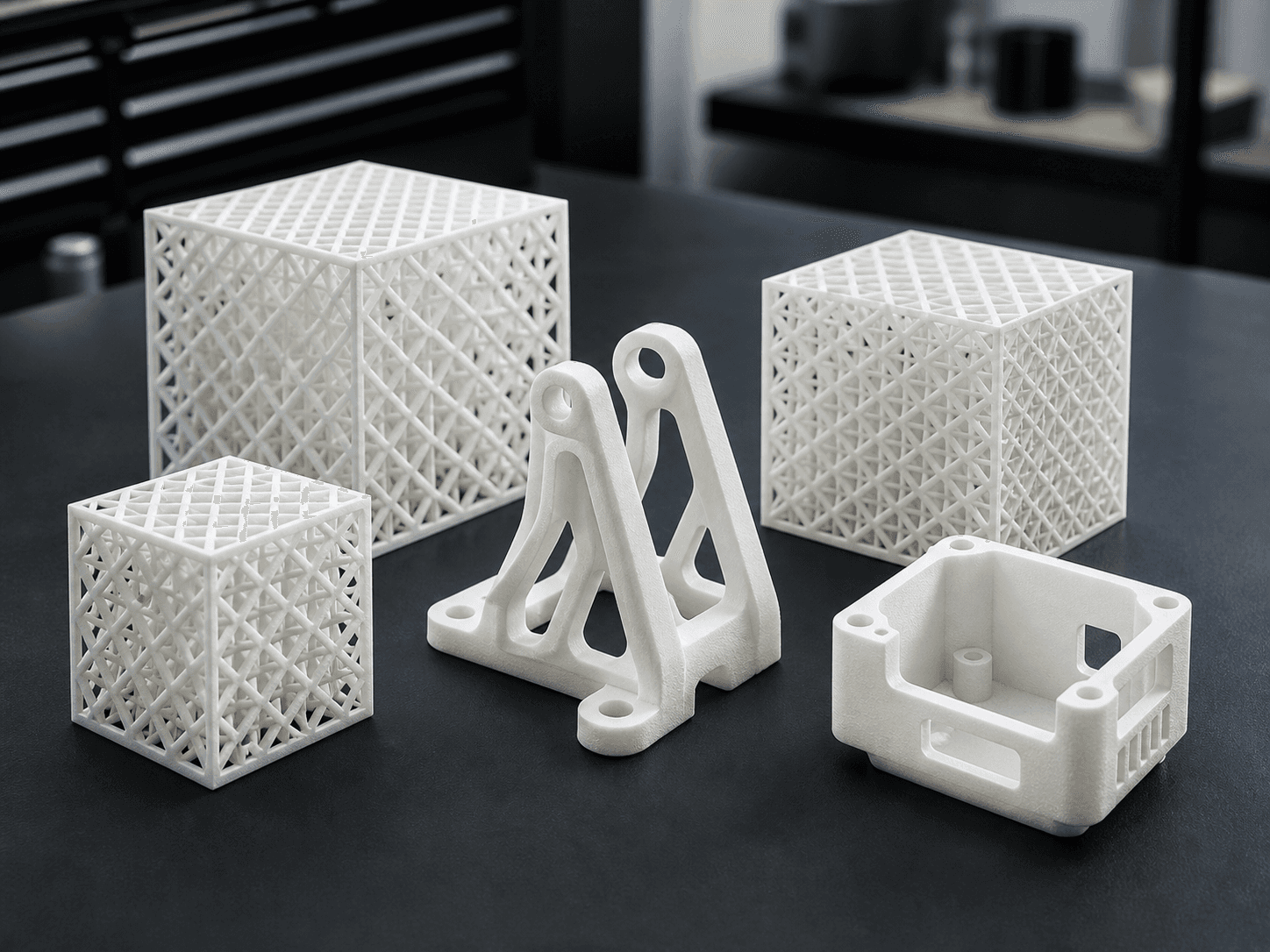 White nylon lattice parts and functional SLS components